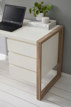 Mørteens Schreibtisch Avusy - Weiß/Eiche Sonoma Dekor -Möbel Verkäufe 2024 1000017350 200824 06275700002 DETAILS P000000001000017350