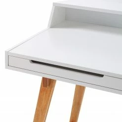 Mørteens Schreibtisch Birkum - Trompetenbaum teilmassiv - Weiß / Trompetenbaum -Möbel Verkäufe 2024 1000027351 200702 09553000009 DETAILS P000000001000027351