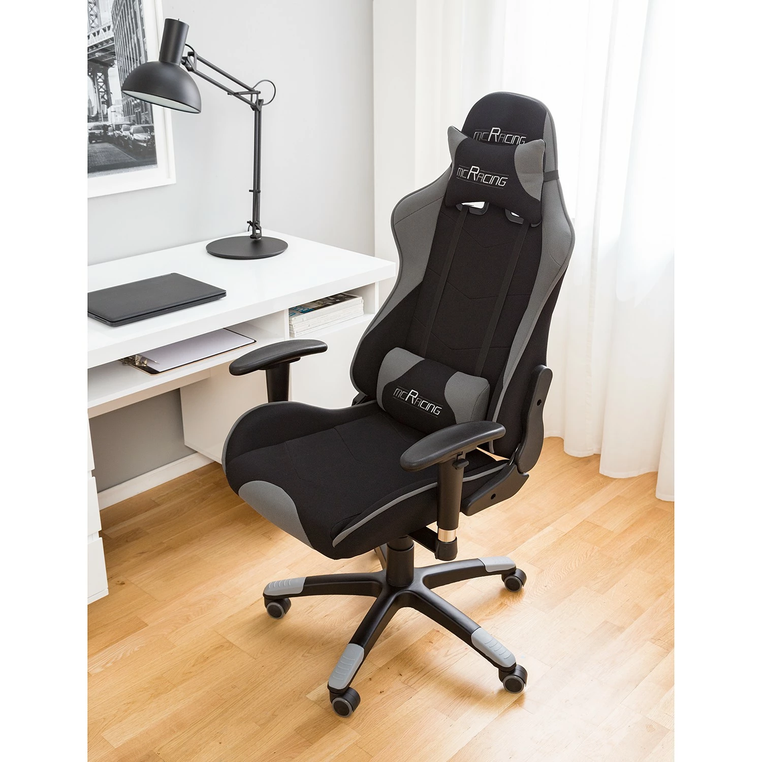 Home24office Gaming Chair mcRacing I - Schwarz / Grau 5 Home24office Gaming Chair mcRacing I - Schwarz / Grau – Bild 3