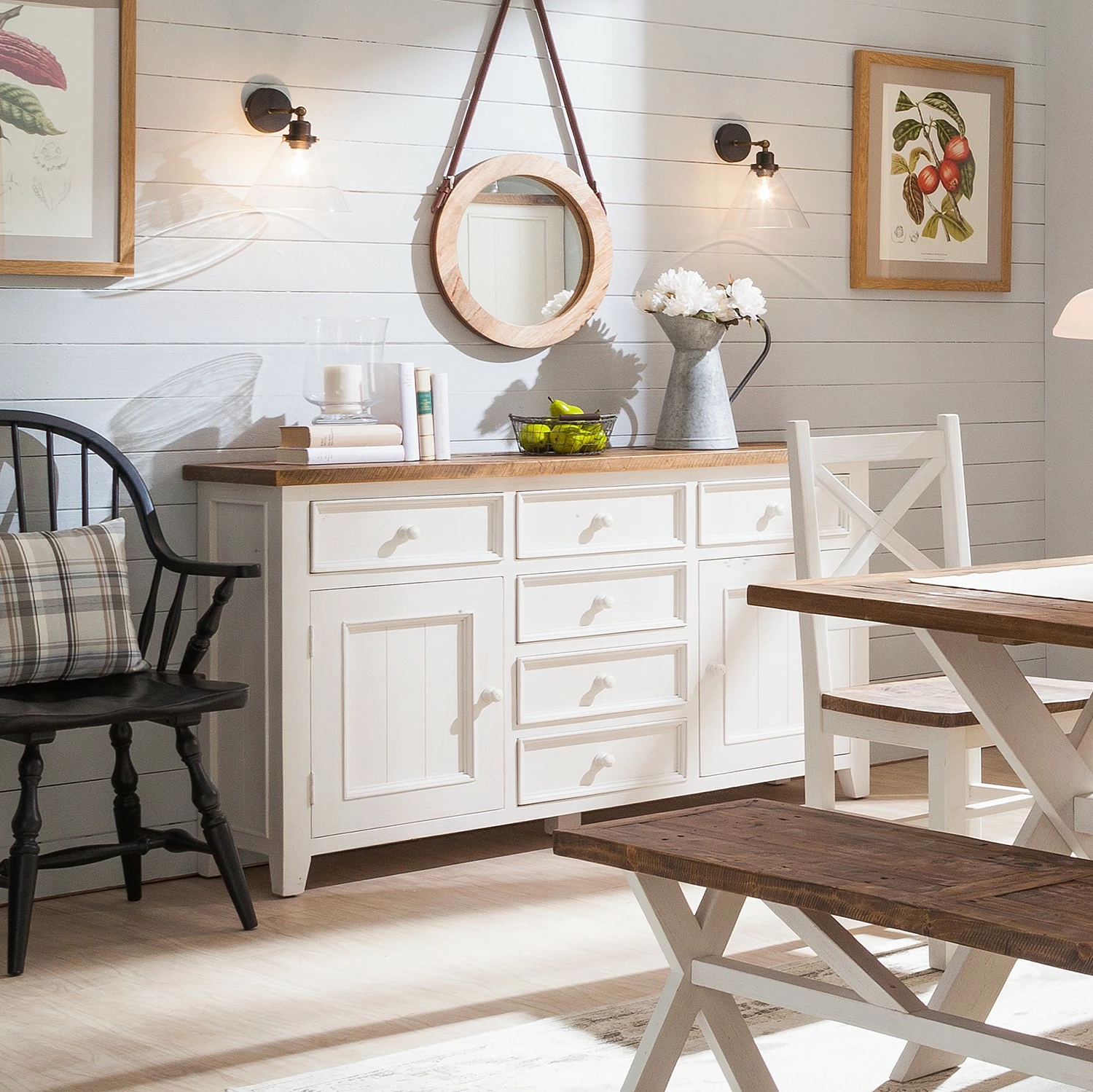 Maison Belfort Sideboard Balignton I - Kiefer massiv - Weiß 5 Maison Belfort Sideboard Balignton I - Kiefer massiv - Weiß – Bild 3