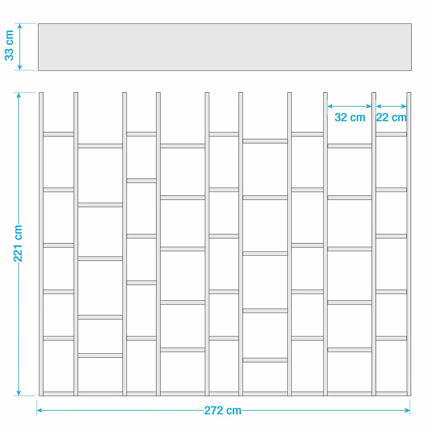 Loftscape Bücherregal Emporior II - Eiche Sonoma Dekor - Breite: 272 cm 4 Loftscape Bücherregal Emporior II - Eiche Sonoma Dekor - Breite: 272 cm – Bild 2