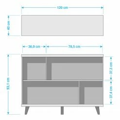 Germania Regal Neston I - Matt Weiß / Eiche Sanremo Dekor -Möbel Verkäufe 2024 1000039567 180612 14224002 GALLERYIMAGES P000000001000039567