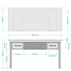 Ars manufacti Schreibtisch Hunter - Massivholz Mango / Metall - Mango / Blaugrau -Möbel Verkäufe 2024 1000050847 200616 12205500006 SKETCH DETAILS P000000001000050847 sketch