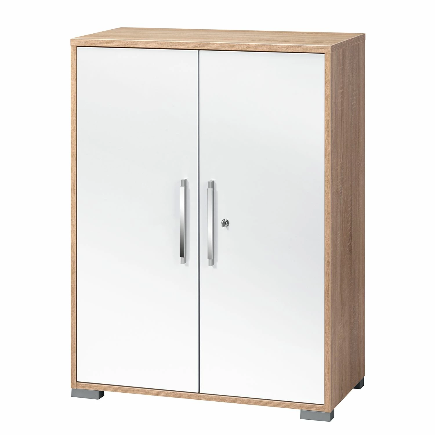 Aktenschrank Merit I - Eiche Sonoma Dekor / Hochglanz Weiß 3 Aktenschrank Merit I - Eiche Sonoma Dekor / Hochglanz Weiß