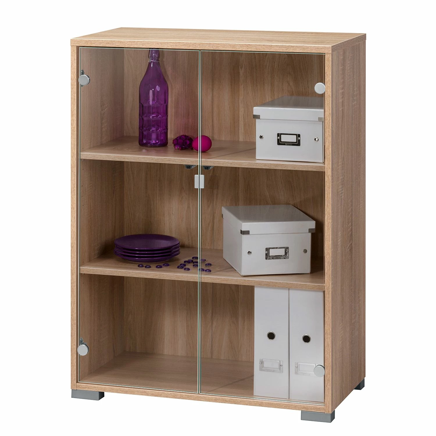 Aktenschrank Merit II - Eiche Sonoma Dekor / Klarglas 6 Aktenschrank Merit II - Eiche Sonoma Dekor / Klarglas – Bild 4