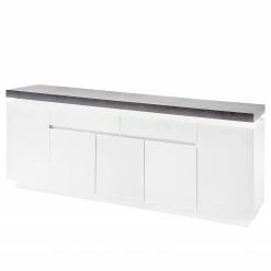 Fredriks Sideboard Namona III - Inkl. Beleuchtung - Beton Dekor / Weiß