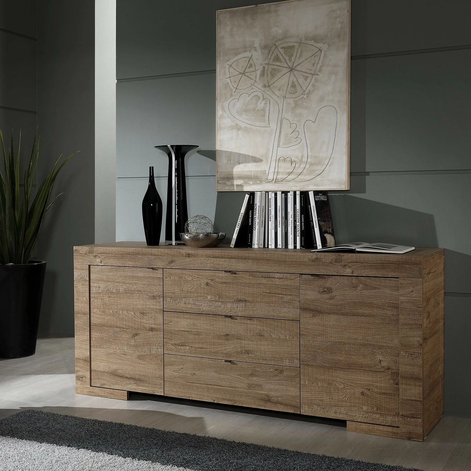 LC Spa Sideboard Milano LC - Eiche Dunkel Dekor 4 LC Spa Sideboard Milano LC - Eiche Dunkel Dekor – Bild 2