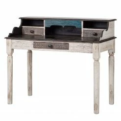 Wolf-Möbel Schreibtisch Goa White - Akazie / Mango teilmassiv - Weiß