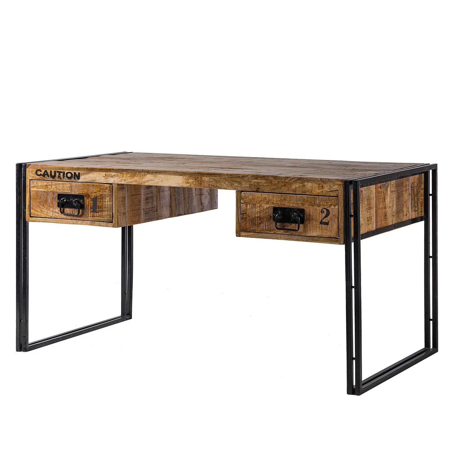 Wolf-Möbel Schreibtisch Iron - Mango massiv / Eisen - Mango / Schwarz 3 Wolf-Möbel Schreibtisch Iron - Mango massiv / Eisen - Mango / Schwarz