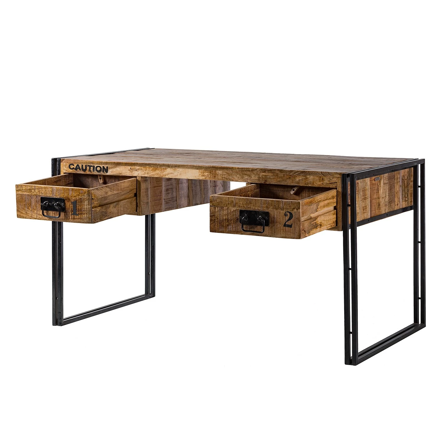 Wolf-Möbel Schreibtisch Iron - Mango massiv / Eisen - Mango / Schwarz 9 Wolf-Möbel Schreibtisch Iron - Mango massiv / Eisen - Mango / Schwarz – Bild 7