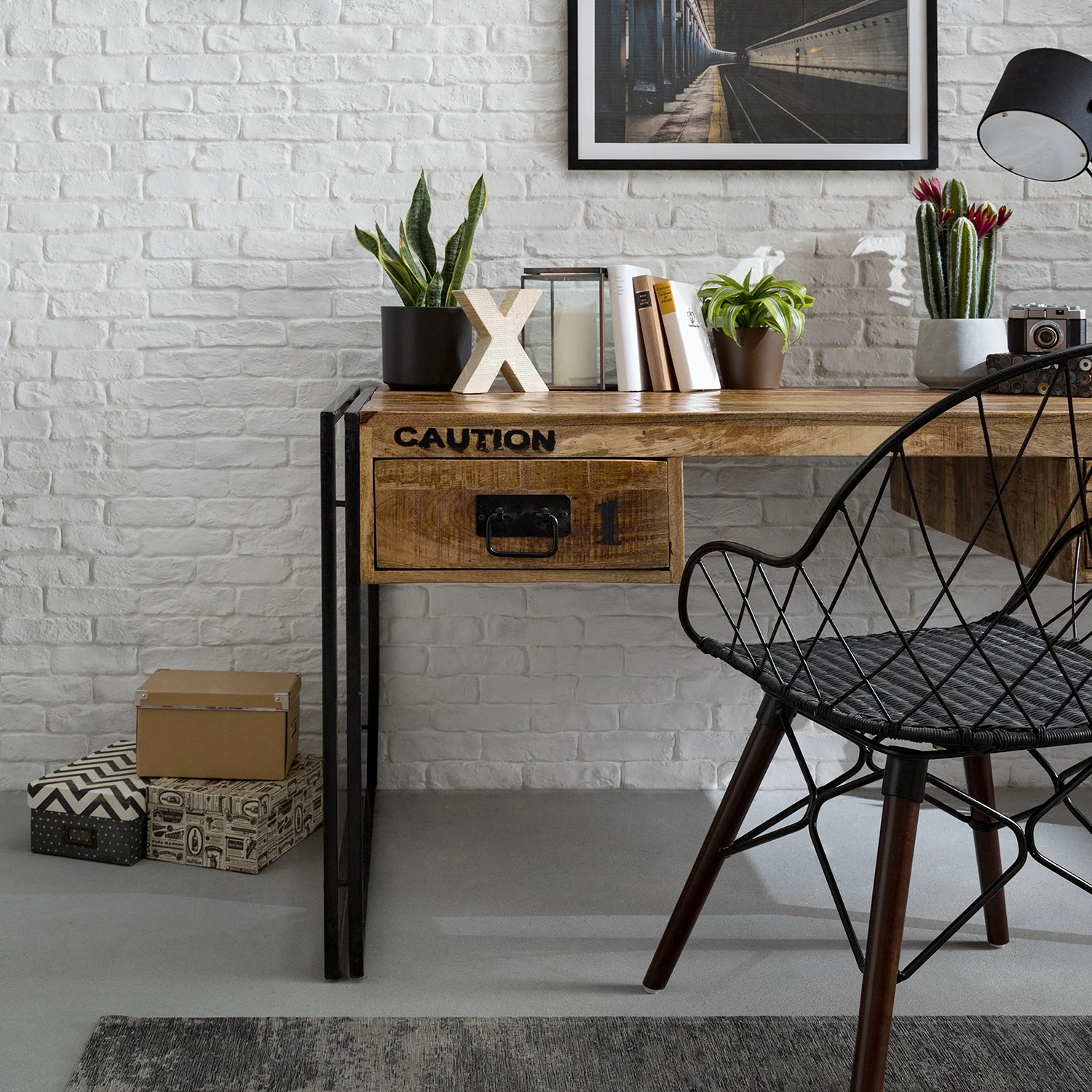 Wolf-Möbel Schreibtisch Iron - Mango massiv / Eisen - Mango / Schwarz 10 Wolf-Möbel Schreibtisch Iron - Mango massiv / Eisen - Mango / Schwarz – Bild 8