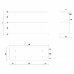Mørteens Regal Lindholm IV - Weiß - 120 x 72 cm -Möbel Verkäufe 2024 1000110750 190925 13055600002 SKETCH DETAILS P000000001000110750 sketch