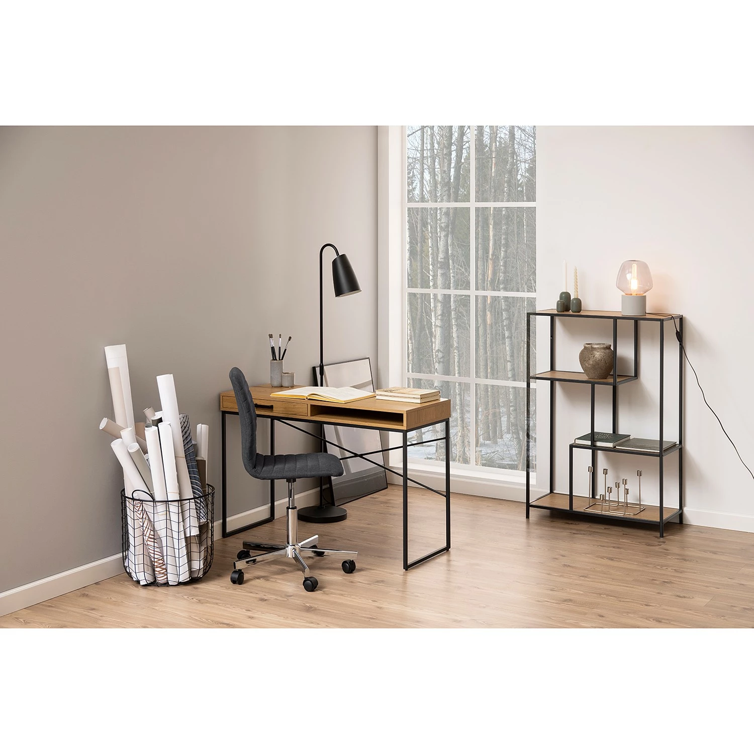 Red Living Regal Coogee I - Eiche Dekor / Schwarz - Höhe: 114 cm 7 Red Living Regal Coogee I - Eiche Dekor / Schwarz - Höhe: 114 cm – Bild 5