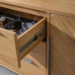 Ars manufacti Sideboard Dharai - Echtholzfurnier / Metall - Eiche / Silber -Möbel Verkäufe 2024 1000117155 180827 07154704 GALLERYIMAGES P000000001000117155