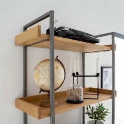 Ars manufacti Bücherregal Dharai I - Echtholzfurnier / Metall - Eiche / Silber -Möbel Verkäufe 2024 1000117164 180827 07154920 GALLERYIMAGES P000000001000117164