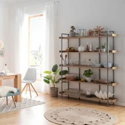 Ars manufacti Bücherregal Dharai II - Echtholzfurnier / Metall - Eiche / Silber -Möbel Verkäufe 2024 1000117167 180912 12435706 MOOD GALLERYIMAGES P000000001000117167 mood