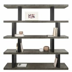 Temahome Regal Detroit - Beton Dekor / Schwarz - Höhe: 172 cm -Möbel Verkäufe 2024 1000119829 201016 13245400248 DETAILS P000000001000119829