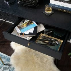 Studio Copenhagen Schreibtisch Moyo - Eiche teilmassiv / Metall - Matt Schwarz / Gold -Möbel Verkäufe 2024 1000123494 190315 15403300004 GALLERYIMAGES P000000001000123494