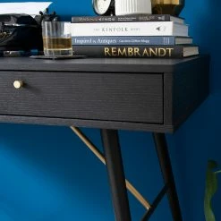 Studio Copenhagen Schreibtisch Moyo - Eiche teilmassiv / Metall - Matt Schwarz / Gold -Möbel Verkäufe 2024 1000123494 190315 15403300006 GALLERYIMAGES P000000001000123494