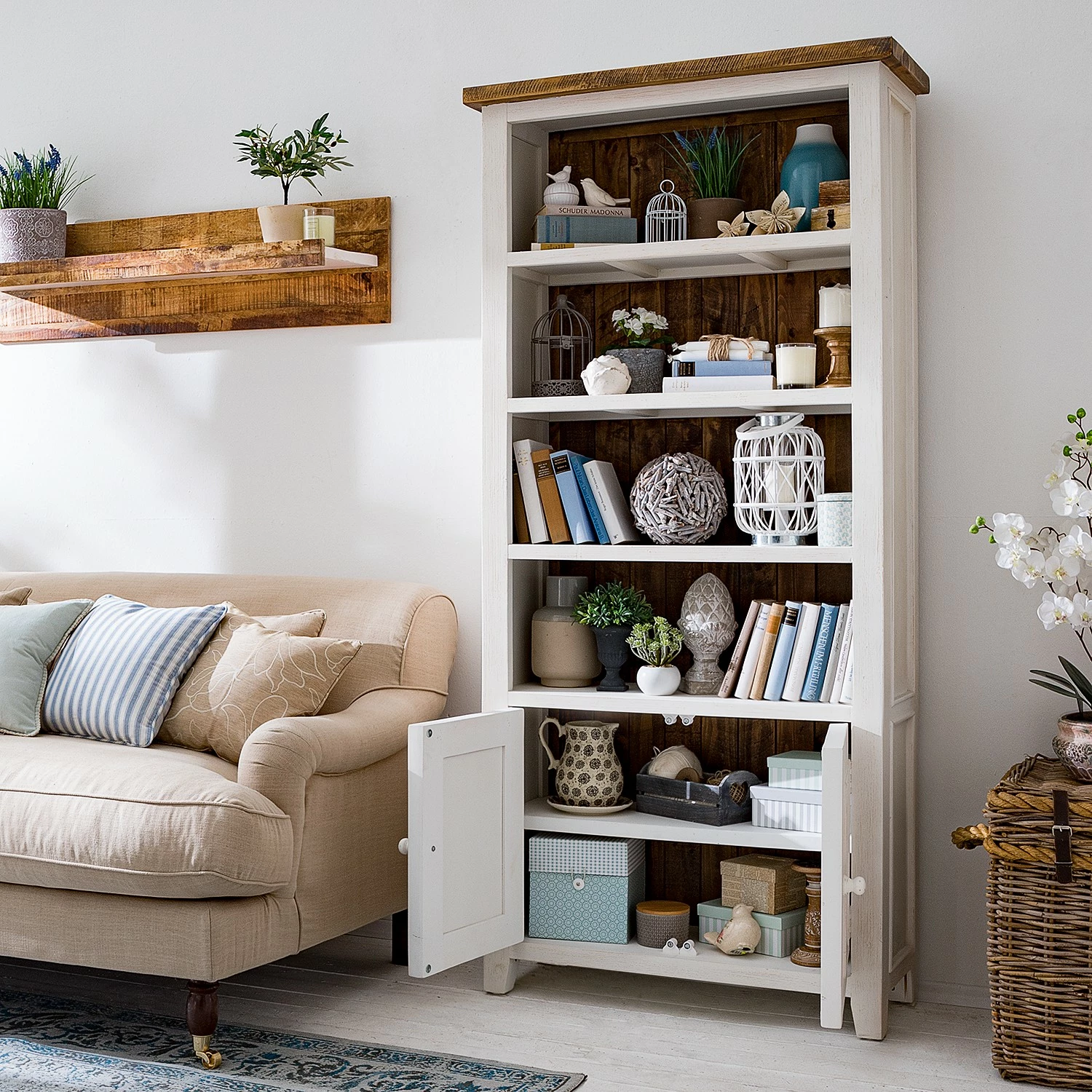 Maison Belfort Bücherregal Balignton I - Kiefer massiv - Weiß / Kiefer 5 Maison Belfort Bücherregal Balignton I - Kiefer massiv - Weiß / Kiefer – Bild 3