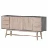 Norrwood Sideboard Karis - Mango massiv - Grau / Mango