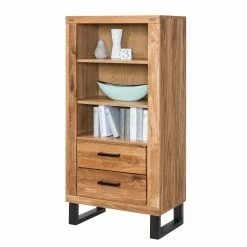 Naturoo Regal Loxton - Eiche teilmassiv / Metall - Eiche / Schwarz