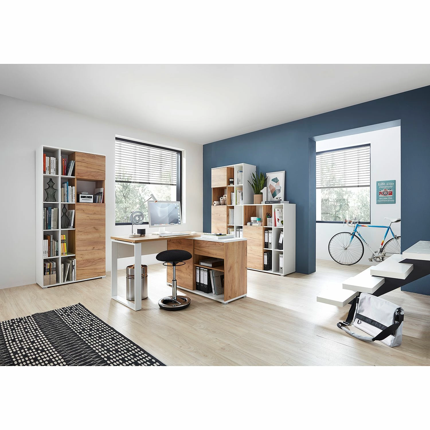 Germania Aktenschrank Lioni l - Eiche Navarra Dekor / Weiß 6 Germania Aktenschrank Lioni l - Eiche Navarra Dekor / Weiß – Bild 4