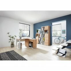 Germania Eckschreibtisch Lioni - Eiche Navarra Dekor / Weiß -Möbel Verkäufe 2024 1000126218 181009 10480509 MOOD GALLERYIMAGES P000000001000126218 mood