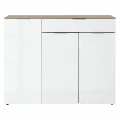Germania Sideboard Cetano - Hochglanz Weiß / Eiche Navarra Dekor - Breite: 134 cm -Möbel Verkäufe 2024 1000126224 180727 08195133 GALLERYIMAGES P000000001000126224