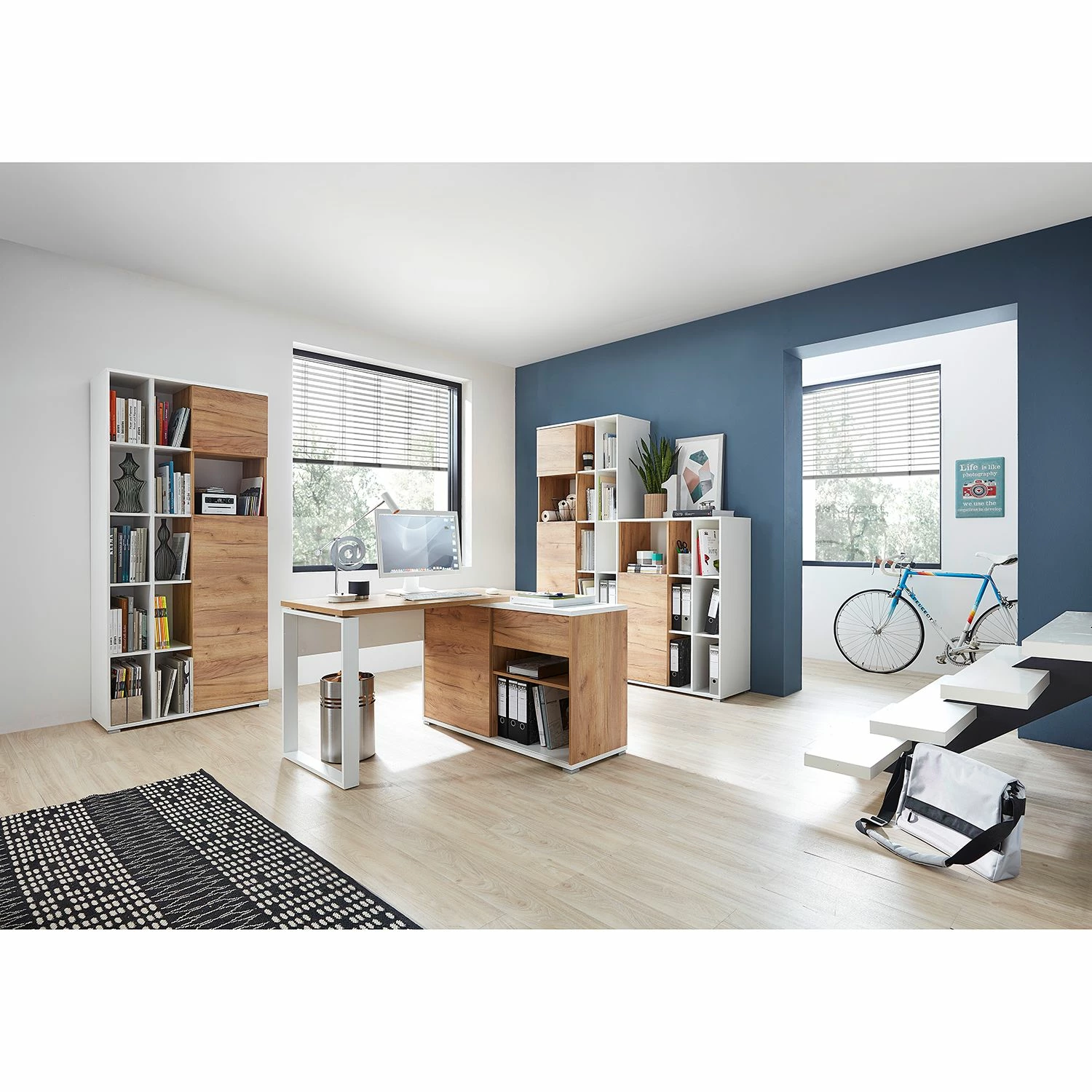 Germania Aktenschrank Lioni ll - Eiche Navarra Dekor / Weiß 6 Germania Aktenschrank Lioni ll - Eiche Navarra Dekor / Weiß – Bild 4