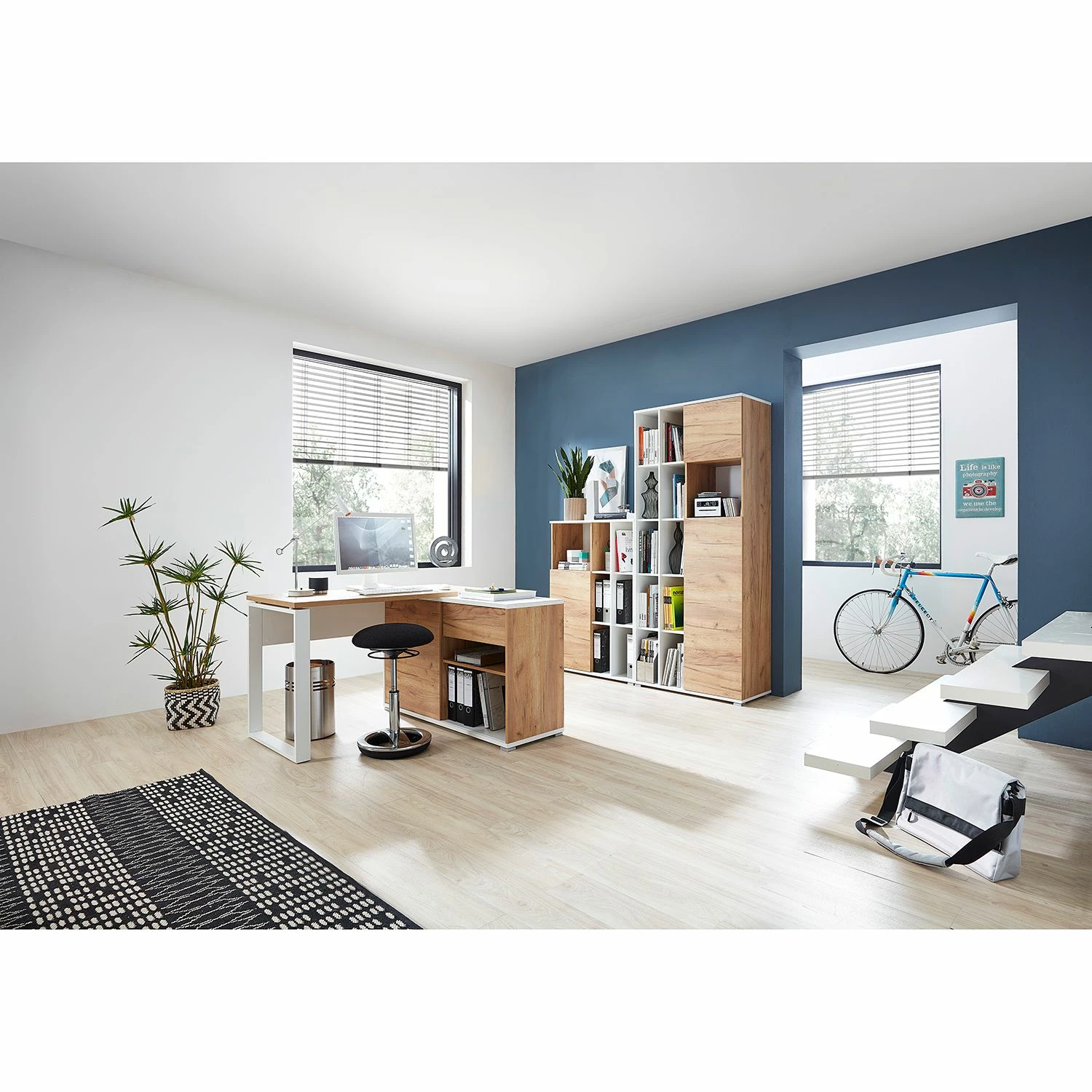 Germania Aktenschrank Lioni ll - Eiche Navarra Dekor / Weiß 7 Germania Aktenschrank Lioni ll - Eiche Navarra Dekor / Weiß – Bild 5