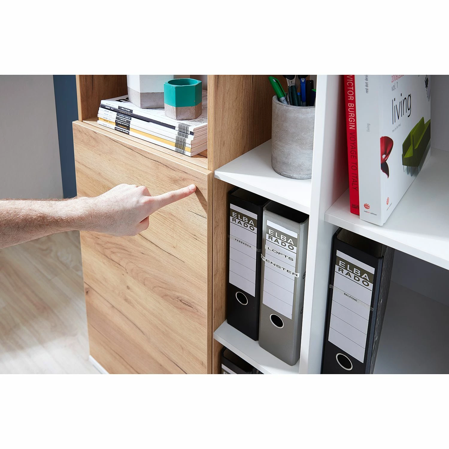 Germania Aktenschrank Lioni ll - Eiche Navarra Dekor / Weiß 14 Germania Aktenschrank Lioni ll - Eiche Navarra Dekor / Weiß – Bild 12