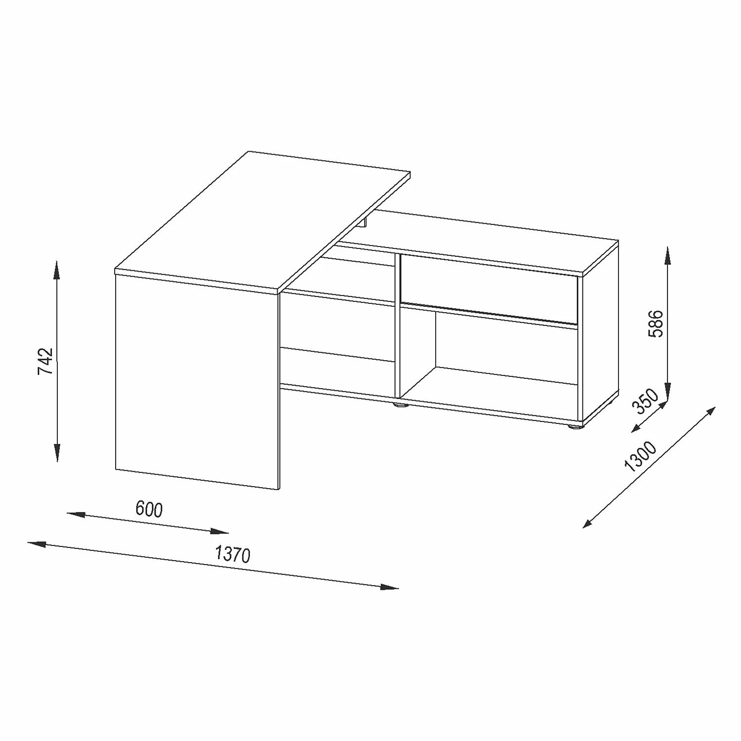 Maja Möbel Eckschreibtisch Tyler - Weiß 4 Maja Möbel Eckschreibtisch Tyler - Weiß – Bild 2