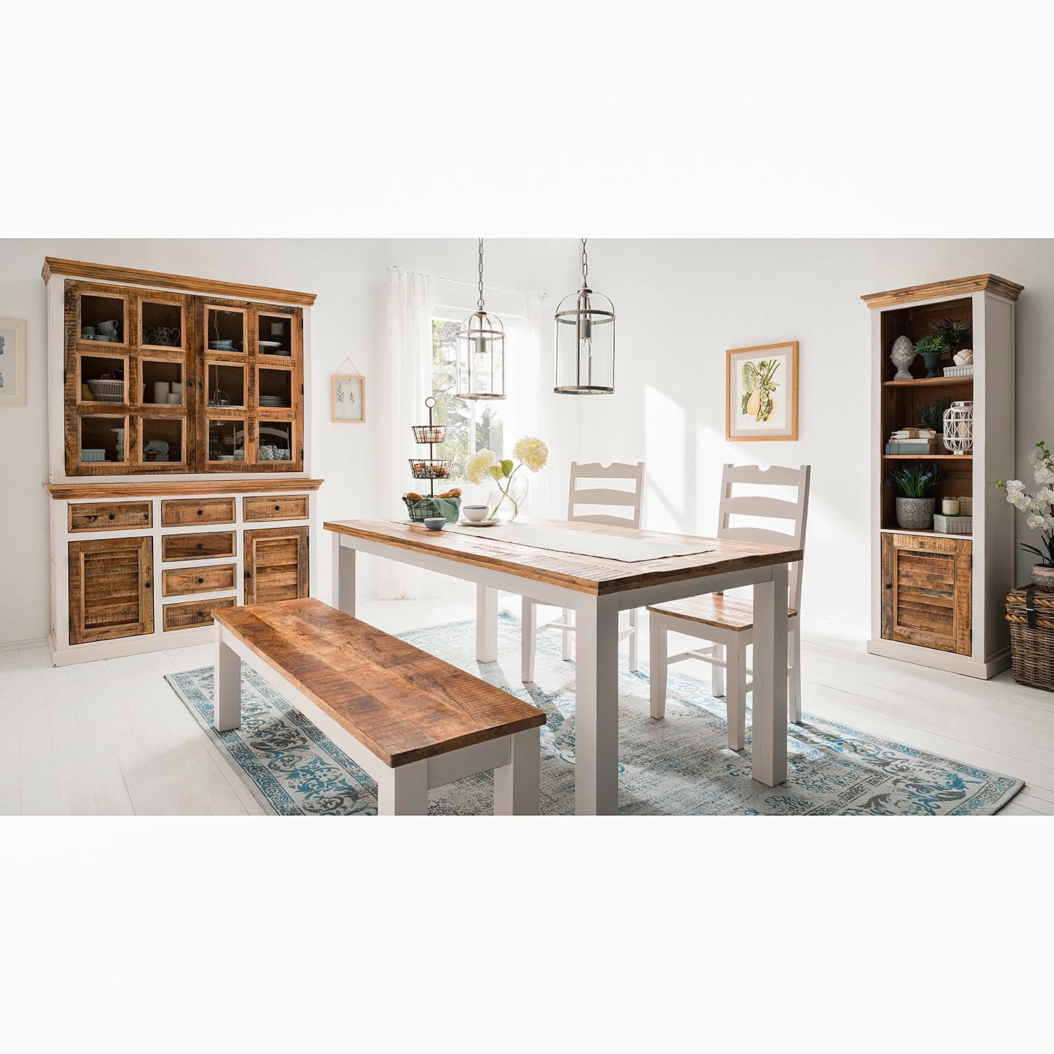 Maison Belfort Sideboard Newhaven - Mango teilmassiv - Mango / Weiß 4 Maison Belfort Sideboard Newhaven - Mango teilmassiv - Mango / Weiß – Bild 2