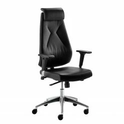 Mayer Sitzmöbel Bürodrehstuhl Lakota - Echtleder / Aluminium - Schwarz / Chrom -Möbel Verkäufe 2024 1000133111 180919 09515019 GALLERYIMAGES P000000001000133111