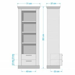 Ridgevalley Regal Lewk - Pinie Weiß Dekor / Pinie Dekor -Möbel Verkäufe 2024 1000136071 181219 14223700033 GALLERYIMAGES P000000001000136071