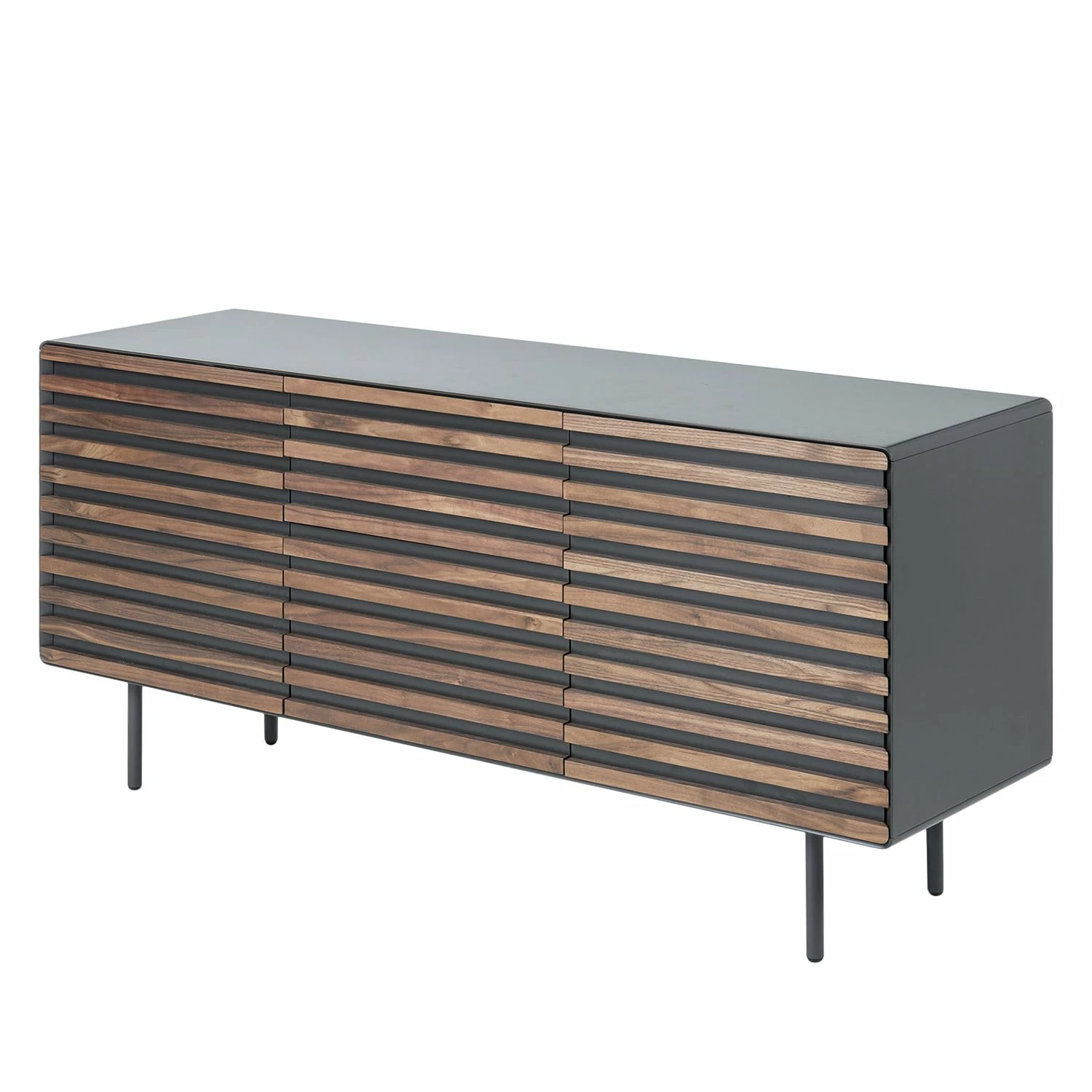 Norrwood Sideboard Kipra - Echtholzfurnier - Walnuss / Graphit 3 Norrwood Sideboard Kipra - Echtholzfurnier - Walnuss / Graphit