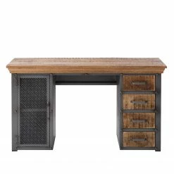 Ars manufacti Schreibtisch Hunter II - Mango massiv / Metall - Mango / Silber -Möbel Verkäufe 2024 1000150447 210630 15210600003 DETAILS P000000001000150447