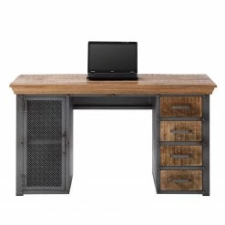 Ars manufacti Schreibtisch Hunter II - Mango massiv / Metall - Mango / Silber -Möbel Verkäufe 2024 1000150447 210630 15210600006 DETAILS P000000001000150447