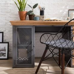 Ars manufacti Schreibtisch Hunter II - Mango massiv / Metall - Mango / Silber -Möbel Verkäufe 2024 1000150447 210630 15210700012 DETAILS P000000001000150447