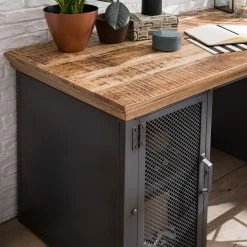 Ars manufacti Schreibtisch Hunter II - Mango massiv / Metall - Mango / Silber -Möbel Verkäufe 2024 1000150447 210701 15210700014 DETAILS P000000001000150447