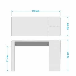 Loftscape Schreibtisch Cooks Hill - Matt Weiß / Matt Anthrazit -Möbel Verkäufe 2024 1000150737 190110 15124600005 GALLERYIMAGES P000000001000150737