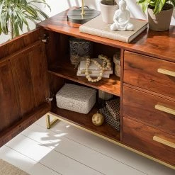 Jack & Alice Sideboard Loga - Akazie massiv / Eisen - Akazie Braun -Möbel Verkäufe 2024 1000153425 190925 06220300016 DETAILS P000000001000153425