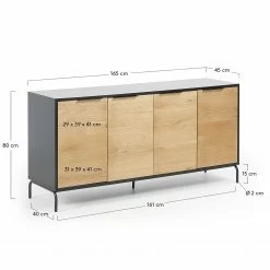 Norrwood Sideboard Ceduna - Eiche / Matt Schwarz -Möbel Verkäufe 2024 1000166592 190319 10113400070 GALLERYIMAGES P000000001000166592