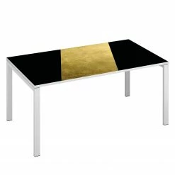 EasyOffice by Paperflow Schreibtisch easyDesk Classic Chic II - Gold / Weiß - Breite: 140 cm