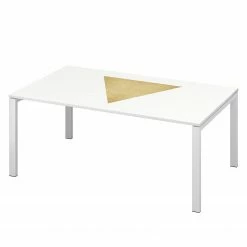 EasyOffice by Paperflow Schreibtisch easyDesk Classic Chic I - Weiß / Gold - Breite: 160 cm