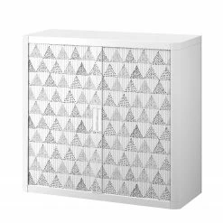 EasyOffice by Paperflow Aktenschrank easyOffice Black/White II - Kunststoff - Grau / Weiß