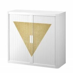EasyOffice by Paperflow Aktenschrank easyOffice Classic Chic I - Kunststoff - Weiß / Gold