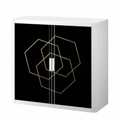 EasyOffice by Paperflow Aktenschrank easyOffice Classic Chic III - Kunststoff - Schwarz / Weiß