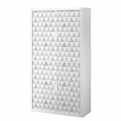 EasyOffice by Paperflow Aktenschrank easyOffice Black/White V - Kunststoff - Grau / Weiß